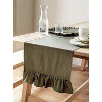 The Very Collection Cotton And Linen Blend Table Runner With Frill Edge
