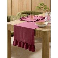 The Very Collection Cotton And Linen Blend Table Runner With Frill Edge