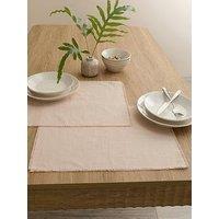 Michelle Keegan Home Cotton And Linen Blend Placemats With Raw Edge - Set Of 2