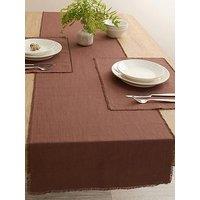 Michelle Keegan Home Cotton And Linen Blend Table Runner With Raw Edge