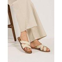 Long Tall Sally Leather Woven Mule - White
