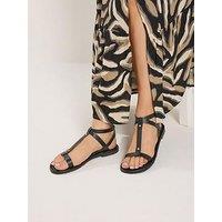 Long Tall Sally Faux Leather Gladiator Sandal - Black