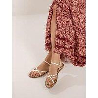 Long Tall Sally Skinny Strap Toe Loop Sandal - Gold
