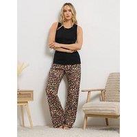 Long Tall Sally Tall Cherry Animal Vest Wide Leg Pj Set