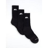 Monterrain Mens Form Core Crew Socks 3X Pack - Black/ White