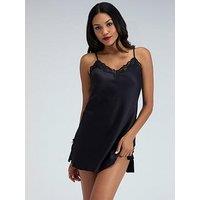 Boux Avenue Amelia Satin Chemise - Black