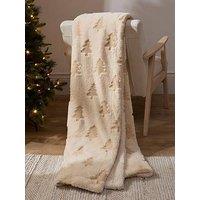 The Very Collection Cosy Christmas Tree Throw 200X150Cm - Natural