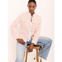 Mint Velvet Boucle Jacket - Pink