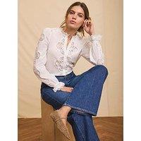 Mint Velvet Embroidered Blouse - White