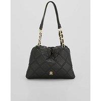 Tommy Hilfiger Th Monogram Quilted Tote Bag - Black