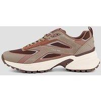 Calvin Klein Hike Runner Ck Stripe Flective Trainers - Brown
