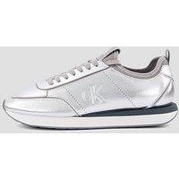 Calvin Klein Retro Runner Metallic Trainers - Silver
