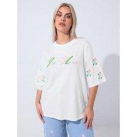 Yours Curve Just Bloom Flower T-Shirt - White