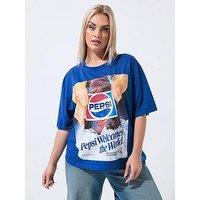 Yours Curve Pepsi T-Shirt - Blue