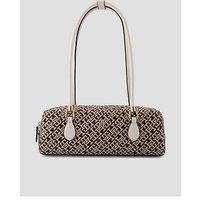 Tommy Hilfiger Textile Jacquard Rectangular Shoulder Bag - Beige