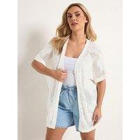 Yours Curve Kimono Cardigan - Cream