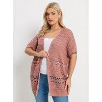 Yours Curve Kimono Cardigan - Pink