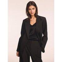 Mint Velvet Double Breasted Longline Blazer - Black