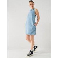 Calvin Klein Jeans V-Neck Denim Shift Dress - Ck Aquatic