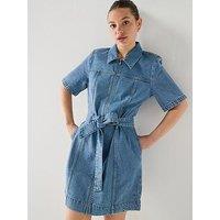 Calvin Klein Jeans Belted Shirt Dress - Radio Blues