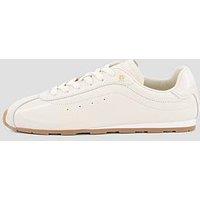 Tommy Hilfiger Monogram Plaque Leather Trainers - Cream