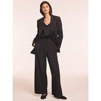Mint Velvet Lace Trim Wide Trouser - Black