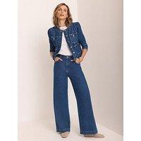 Mint Velvet The Clean Wide Leg Plait Jean - Blue