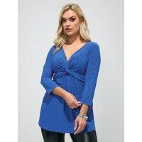 Yours Curve Knot Front Top - Blue