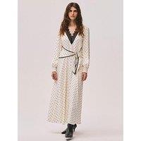 Mint Velvet Spot Print Scarf Maxi Dress - Cream