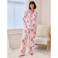 Chelsea Peers Chelsea Peers Cotton Deli Stripe Print Long Pyjama Set