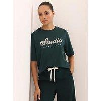 Mint Velvet Studio Graphic T-Shirt - Green