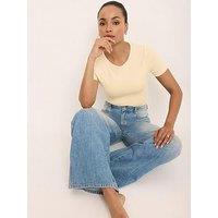 Mint Velvet Layering Short Sleeve Top - Yellow