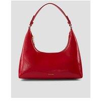 Calvin Klein Foil Logo Glossy Convertible Shoulder Bag - Red