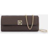 Calvin Klein Emblem Pebble Clutch Bag - Brown