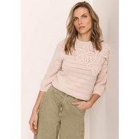 Mint Velvet Flower Detail Knit Top - Pink