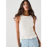 Tommy Jeans Tjw Slim Smock Tank Top - White