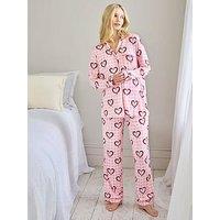 Chelsea Peers Maternity Chilli Heart Print Long Pyjama Set