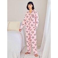 Chelsea Peers Chilli Heart Print Long Pyjama Set