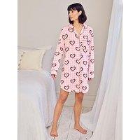 Chelsea Peers Chilli Heart Print Nightshirt - Pink