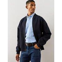 The Very Collection Cotton Blend Relaxed Fit Bomber Jacket - Navy