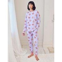 Chelsea Peers Shrimp Heart Print Long Pyjama Set