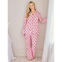 Chelsea Peers Maternity Wavy Stripe Heart Print Long Pyjama Set