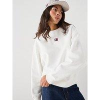 Tommy Jeans Tjw Bxy Badge Crew Ext - Cream
