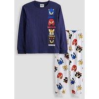 The Very Collection Sonic Back Print Pyjamas - Navy