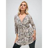 Yours Curve Knot Front Top - Cream