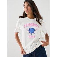 Tommy Jeans Tjw Graphic Print T-Shirt - Cream