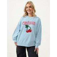 Yours Curve Cherie Sweatshirt - Blue