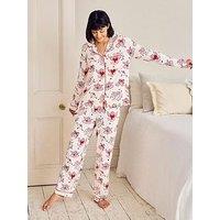 Chelsea Peers Valentine'S Cherubs Print Long Pyjama Set - Pink