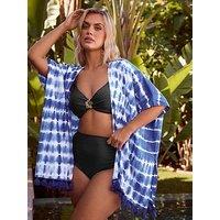 Yours Curve Tie Dye Beach Coverup - Blue