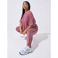 Yours Curve Active Side Stripe Leggings - Pink